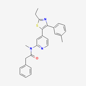 molecular formula C26H25N3OS B8710862 N-[4-[2-Ethyl-4-(3-methylphenyl)-1,3-thiazol-5-YL]-2-pyridyl]-N-methylphenylacetamide CAS No. 303162-97-2
