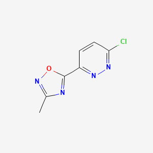 molecular formula C7H5ClN4O B8710872 3-Chloro-6-(3-methyl-1,2,4-oxadiazol-5-yl)pyridazine 