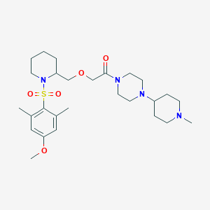 molecular formula C27H44N4O5S B8710884 Ethanone, 2-[[1-[(4-methoxy-2,6-dimethylphenyl)sulfonyl]-2-piperidinyl]methoxy]-1-[4-(1-methyl-4-piperidinyl)-1-piperazinyl]- 