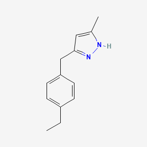 molecular formula C13H16N2 B8710900 3-(4-ethylphenylmethyl)-5-methyl-1H-pyrazole 