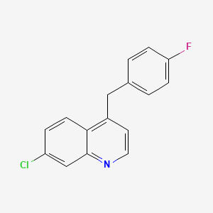 molecular formula C16H11ClFN B8710947 7-Chloro-4-[(4-fluorophenyl)methyl]quinoline CAS No. 124496-06-6