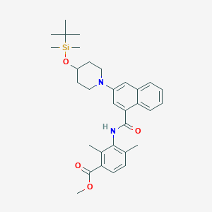 molecular formula C32H42N2O4Si B8711058 Methyl 3-[[3-[4-[tert-butyl(dimethyl)silyl]oxy-1-piperidyl]naphthalene-1-carbonyl]amino]-2,4-dimethyl-benzoate 