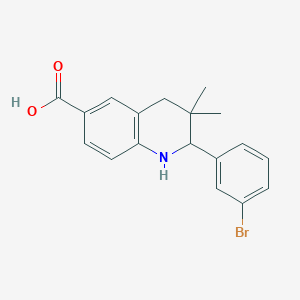 2-(3-Bromophenyl)-3,3-dimethyl-1,2,3,4-tetrahydroquinoline-6-carboxylic acid