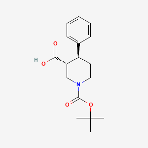 molecular formula C17H23NO4 B8711163 (3R,4S)-1-(tert-butoxycarbonyl)-4-phenylpiperidine-3-carboxylic acid 