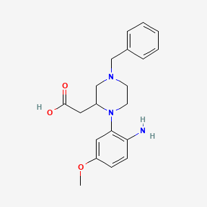 2-(1-(2-Amino-5-methoxyphenyl)-4-benzylpiperazin-2-yl)acetic acid