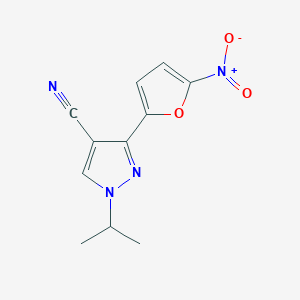 3-(5-Nitrofuran-2-yl)-1-(propan-2-yl)-1H-pyrazole-4-carbonitrile