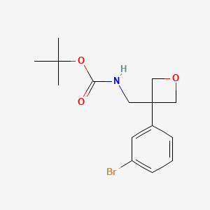 tert-butyl N-[[3-(3-bromophenyl)oxetan-3-yl]methyl]carbamate