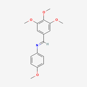 molecular formula C17H19NO4 B8711492 4-Methoxy-N-(3,4,5-trimethoxybenzylidene)aniline CAS No. 151221-92-0