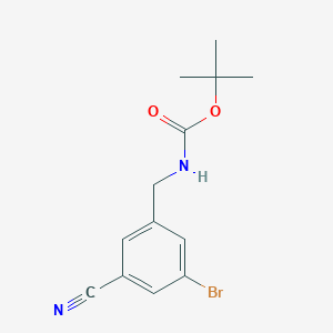 molecular formula C13H15BrN2O2 B8711495 tert-butyl N-[(3-bromo-5-cyanophenyl)methyl]carbamate 