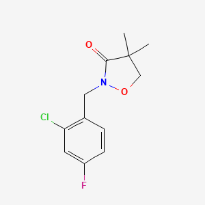 2-[(2-Chloro-4-fluorophenyl)methyl]-4,4-dimethyl-1,2-oxazolidin-3-one