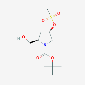 Trans-tert-butyl 2-(hydroxymethyl)-4-((methylsulfonyl)oxy)pyrrolidine-1-carboxylate