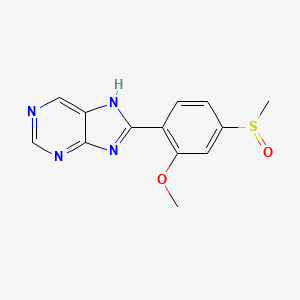 molecular formula C13H12N4O2S B8711934 8-(2-Methoxy-4-(methylsulfinyl)phenyl)-1H-purine CAS No. 77456-53-2