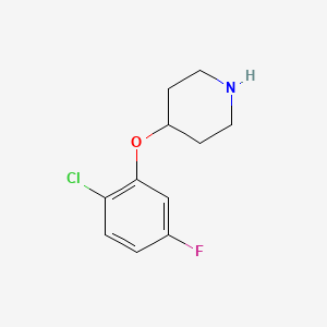 molecular formula C11H13ClFNO B8711963 4-(2-Chloro-5-fluorophenoxy)piperidine 