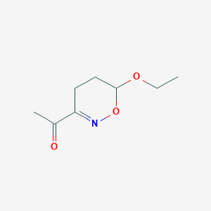 molecular formula C8H13NO3 B8712585 Ethanone, 1-(6-ethoxy-5,6-dihydro-4H-1,2-oxazin-3-yl)- CAS No. 80322-63-0