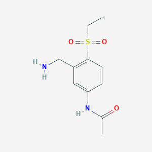 molecular formula C11H16N2O3S B8712721 N-(3-(Aminomethyl)-4-(ethylsulfonyl)phenyl)acetamide CAS No. 918810-29-4
