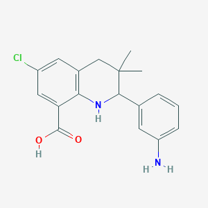 2-(3-Aminophenyl)-6-chloro-3,3-dimethyl-1,2,3,4-tetrahydroquinoline-8-carboxylic acid