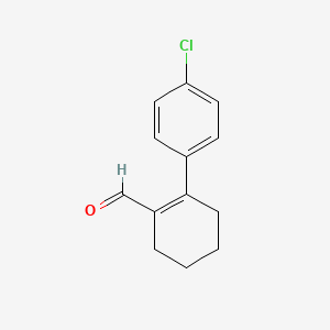 molecular formula C13H13ClO B8712758 2-(4-chlorophenyl)-1-Cyclohexene-1-carboxaldehyde 