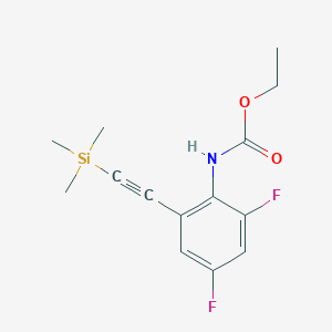molecular formula C14H17F2NO2Si B8712791 ethyl N-{2,4-difluoro-6-[2-(trimethylsilyl)ethynyl]phenyl}carbamate 