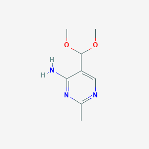 molecular formula C8H13N3O2 B8712815 5-(Dimethoxymethyl)-2-methylpyrimidin-4-amine CAS No. 16057-06-0