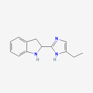 molecular formula C13H15N3 B8712949 2-(5-Ethyl-1H-imidazol-2-yl)indoline 
