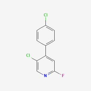 molecular formula C11H6Cl2FN B8713170 5-Chloro-4-(4-chlorophenyl)-2-fluoropyridine CAS No. 917486-18-1