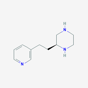 molecular formula C11H17N3 B8713198 (2S)-2-(2-PYRIDIN-3-YLETHYL)PIPERAZINE 