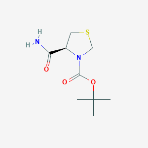 molecular formula C9H16N2O3S B8713231 (S)-Tert-butyl 4-carbamoylthiazolidine-3-carboxylate 
