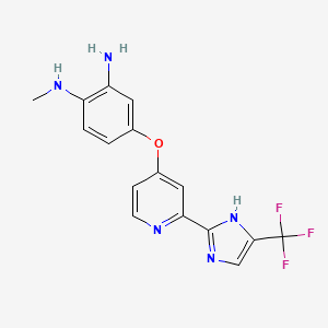 molecular formula C16H14F3N5O B8713239 N1-METHYL-4-[[2-[5-(TRIFLUOROMETHYL)-1H-IMIDAZOL-2-YL]-4-PYRIDINYL]OXY]-1,2-BENZENEDIAMINE 