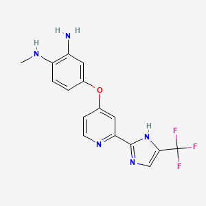 molecular formula C16H14F3N5O B8713239 1,2-Benzenediamine,n1-methyl-4-[[2-[5-(trifluoromethyl)-1h-imidazol-2-yl]-4-pyridinyl]oxy]- 