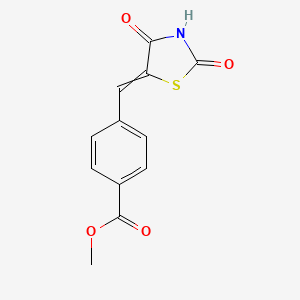 molecular formula C12H9NO4S B8713385 4-(2,4-Dioxo-thiazolidin-5-ylidenemethyl)-benzoic acid methyl ester CAS No. 199167-77-6
