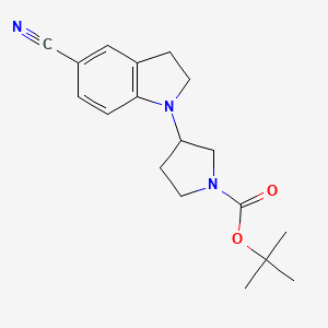 molecular formula C18H23N3O2 B8713497 Tert-butyl 3-(5-cyanoindolin-1-yl)pyrrolidine-1-carboxylate 