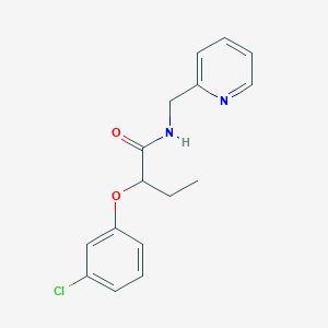 molecular formula C16H17ClN2O2 B8713605 N-(2-pyridylmethyl)-2-(3-chlorophenoxy)-butyramide 