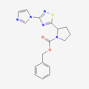 molecular formula C17H17N5O2S B8713828 Benzyl 2-(3-(1H-imidazol-1-YL)-1,2,4-thiadiazol-5-YL)pyrrolidine-1-carboxylate CAS No. 888314-32-7