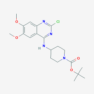 molecular formula C20H27ClN4O4 B8713969 tert-Butyl 4-((2-chloro-6,7-dimethoxyquinazolin-4-yl)amino)piperidine-1-carboxylate 