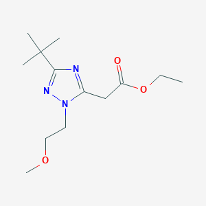 molecular formula C13H23N3O3 B8714085 Ethyl2-(3-(tert-butyl)-1-(2-methoxyethyl)-1H-1,2,4-triazol-5-yl)acetate 
