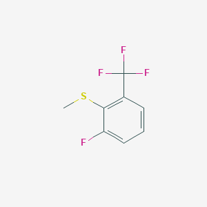 molecular formula C8H6F4S B8714268 Benzene, 1-fluoro-2-(methylthio)-3-(trifluoromethyl)- 