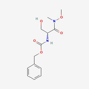 molecular formula C13H18N2O5 B8714508 Benzyl (R)-(3-hydroxy-1-(methoxy(methyl)amino)-1-oxopropan-2-yl)carbamate 