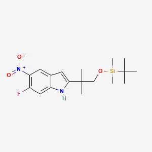 2-{1-[(tert-butyldimethylsilyl)oxy]-2-methylpropan-2-yl}-6-fluoro-5-nitro-1H-indole