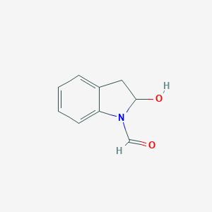 molecular formula C9H9NO2 B087146 1H-Indole-1-carboxaldehyde, 2,3-dihydro-2-hydroxy- CAS No. 13303-68-9