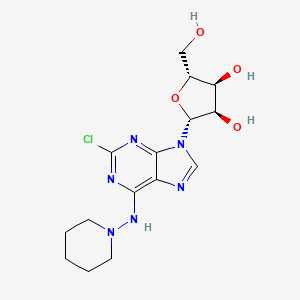 (2R,3R,4S,5R)-2-[2-Chloro-6-(piperidin-1-ylamino)-purin-9-yl]-5-hydroxymethyl-tetrahydro-furan-3,4-diol