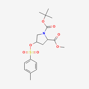 molecular formula C18H25NO7S B8714762 4-(Toluene-4-sulfonyloxy)-pyrrolidine-1,2-dicarboxylic acid 1-tert-butyl ester 2-methyl ester 