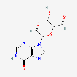 3-Hydroxy-2-(2-oxo-1-(6-oxo-3H-purin-9(6H)-yl)ethoxy)propanal