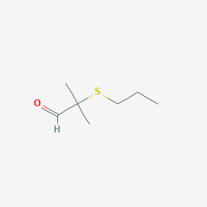 molecular formula C7H14OS B8715024 Propanal, 2-methyl-2-(propylthio)- CAS No. 88017-42-9