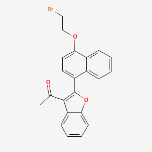 molecular formula C22H17BrO3 B8715394 1-(2-(4-(2-Bromoethoxy)naphthalen-1-yl)benzofuran-3-yl)ethanone CAS No. 61639-36-9