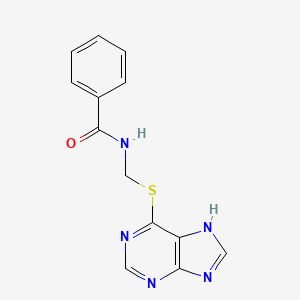 molecular formula C13H11N5OS B8715436 N-(((1H-Purin-6-yl)thio)methyl)benzamide CAS No. 80693-21-6