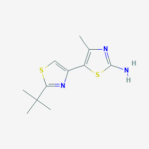 molecular formula C11H15N3S2 B8715491 5-(2-tert-butyl-1,3-thiazol-4-yl)-4-methyl-1,3-thiazol-2-amine 