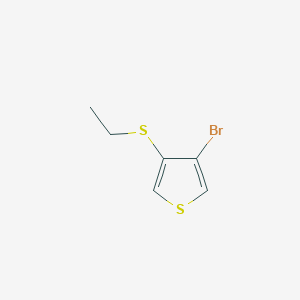 molecular formula C6H7BrS2 B8715530 3-Bromo-4-(ethylsulfanyl)thiophene CAS No. 88419-18-5