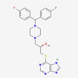 molecular formula C25H26F2N6OS B8715576 Carsatrin, (S)- CAS No. 125345-93-9