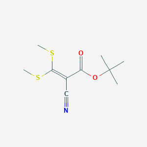 molecular formula C10H15NO2S2 B8715823 Tert-butyl 2-cyano-3,3-bis(methylthio)acrylate 