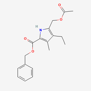 molecular formula C18H21NO4 B8716083 Benzyl 5-acetoxymethyl-4-ethyl-3-methyl-2-pyrrolecarboxylate CAS No. 3750-36-5